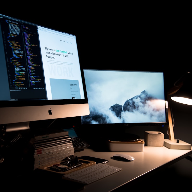 Landing page design on a desktop workstation